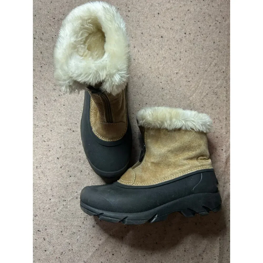Sorel Women’s 6 Faux Fur Lined Rubber Bottom Zip Front Winter Booties